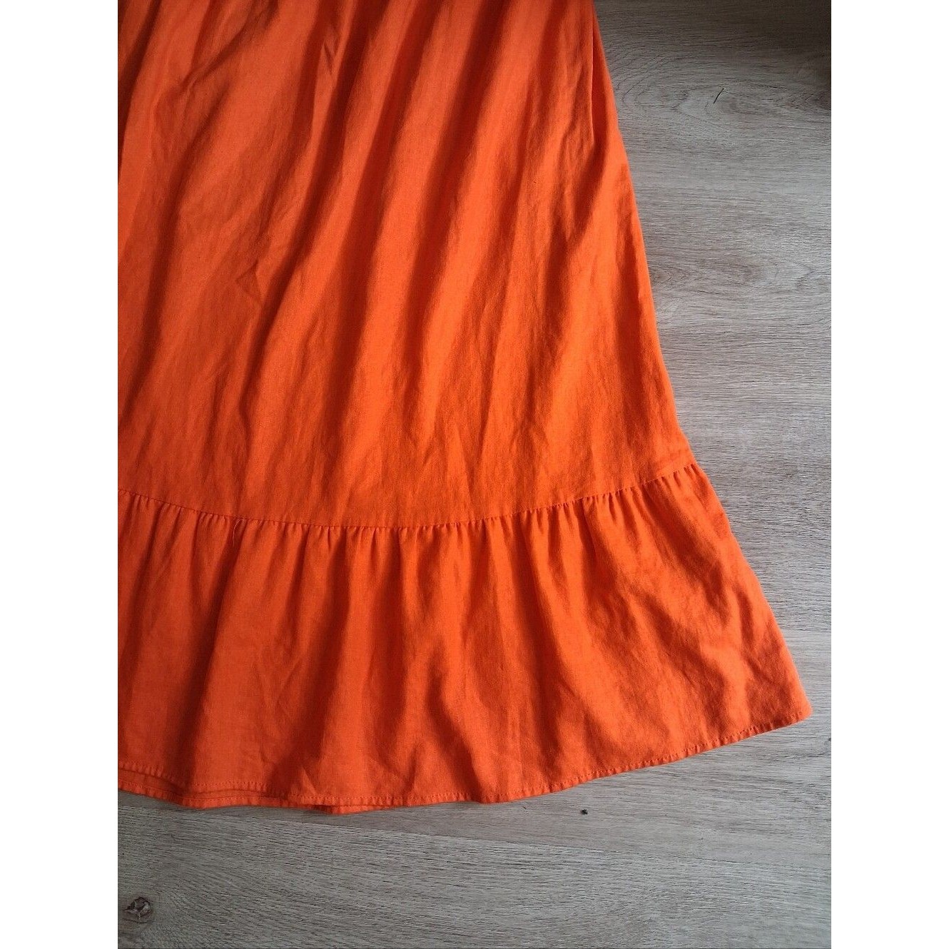 Women's Midi Dress Puff-Sleeve Backless Orange - Who What Wear — image 7 of 8